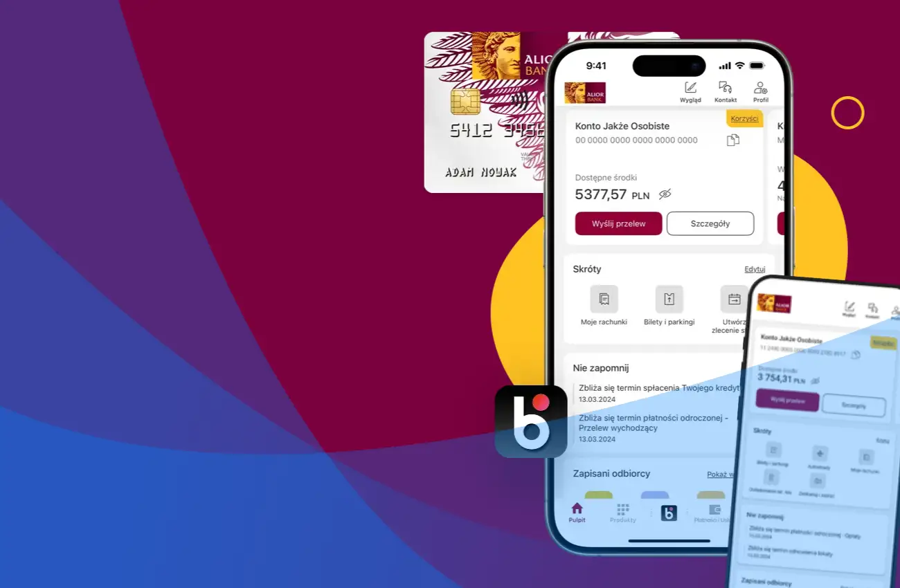 Modernizacja interfejsu i nowe funkcjonalności aplikacji Alior Mobile